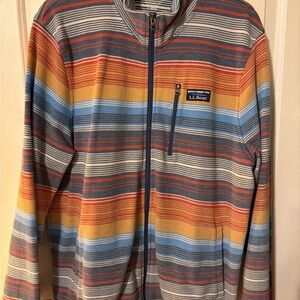 L.L. Bean Men's Colorful Striped Zip-Up Sweater